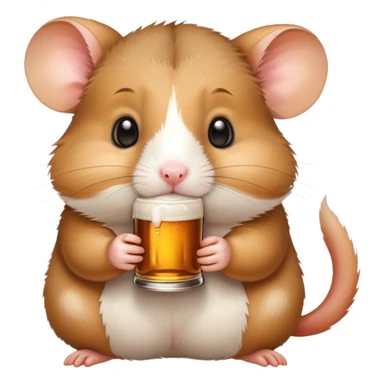 A cute little hamster who drinks beer sticker