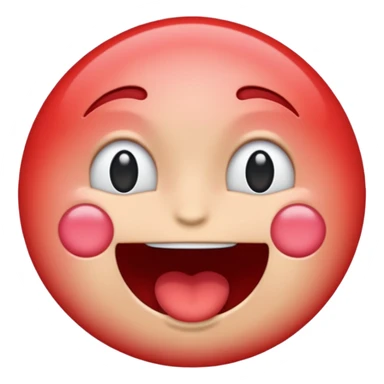 A blushing moaning emoji sticker