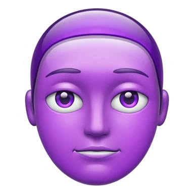 purple round  glass face sticker