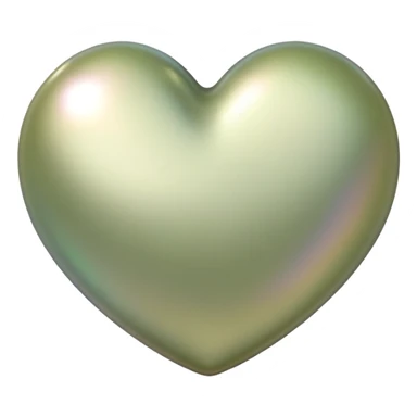 Pale olive Pearl heart  sticker