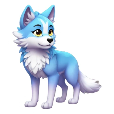 Anthro Colorful Shiny Fionbri-Falvie-sparkle-wolf-sona with spot markings full body sticker