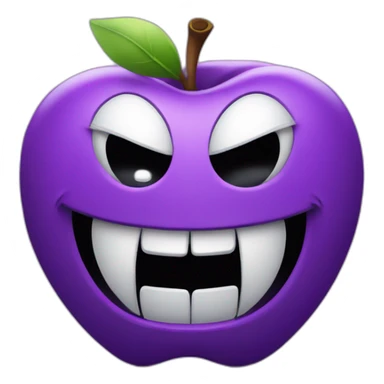 apple emoji purple demon laughing with tears sticker
