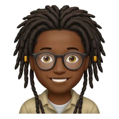 Boy with a locs hair on face put a glasses on and Black locs sticker