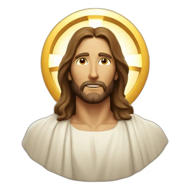 Jesus christ face with halo sticker