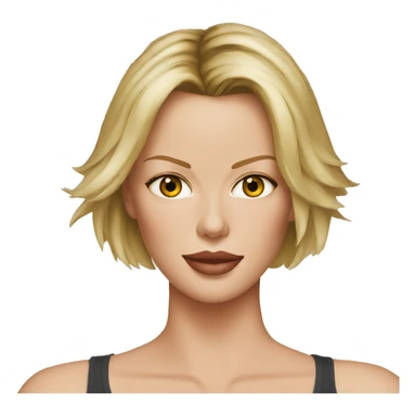 super realistic face of charlize theron wearing tank top sticker