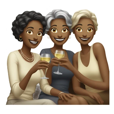 Three women drinking white wine sticker