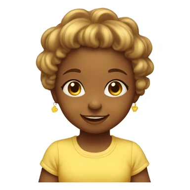 Yellow smiling baby girl sticker