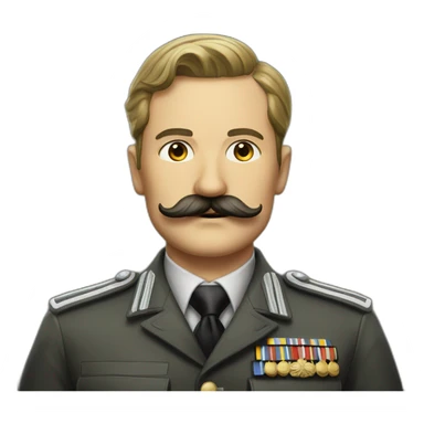 german ww2 officer with moustache sticker