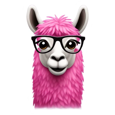 Pink lama with glasses sticker