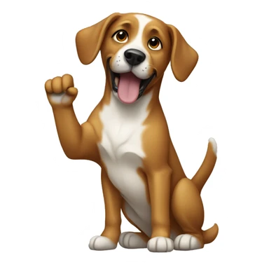 Dog waving sticker