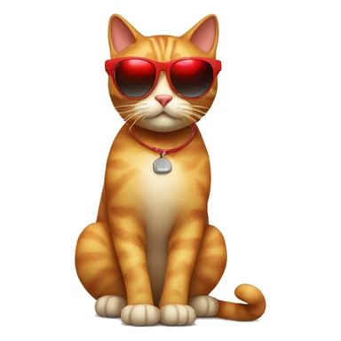 Cat with a sunglasses red sticker