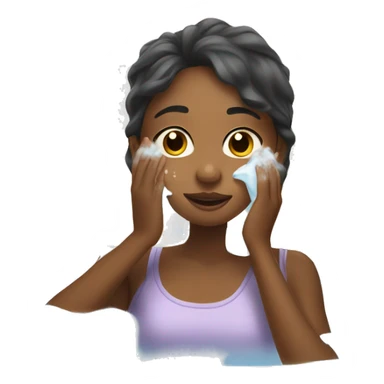 girl washes her face sticker