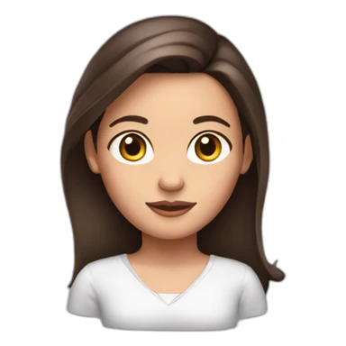 Brunette girl with a very big left ear sticker