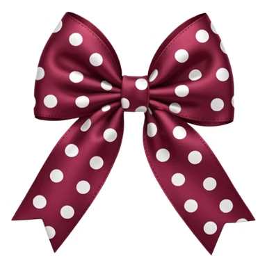 Burgandy bow with white polka dots sticker