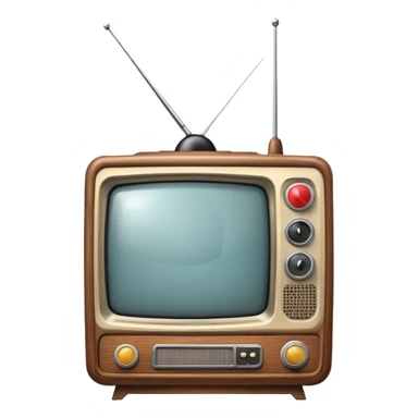 Old vintage television with antenna sticker