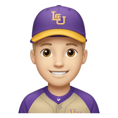 LSU white boy baseball emoji face sticker