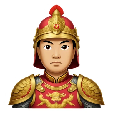 Trần Hưng Đạo – Cinematic Realistic Portrait of Trần Hưng Đạo, depicted as a revered Vietnamese general in traditional armor with a determined gaze, rendered with intricate historical textures and dynamic lighting that highlights his legendary martial spirit and leadership. sticker