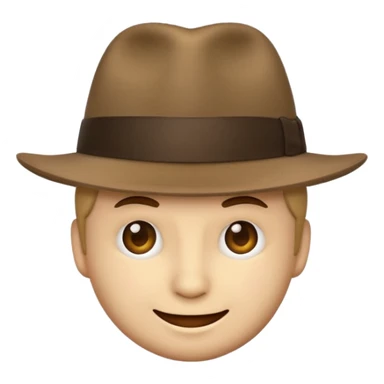 Emoji smirking with a fedora on sticker