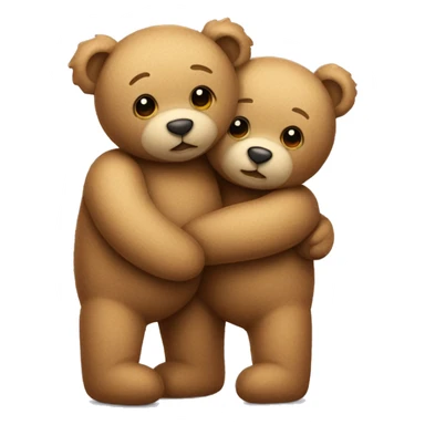 Two teddy bears hugging each other  sticker