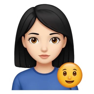 chica con pelo  negro y media melena y ojos marrones oscuros sticker