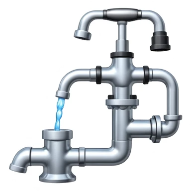 
water pump with a tap, water flows from the tap sticker