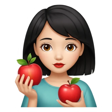 Red girly stuff filipino black hair with straight wavy hair medium length butterfly haircut sticker