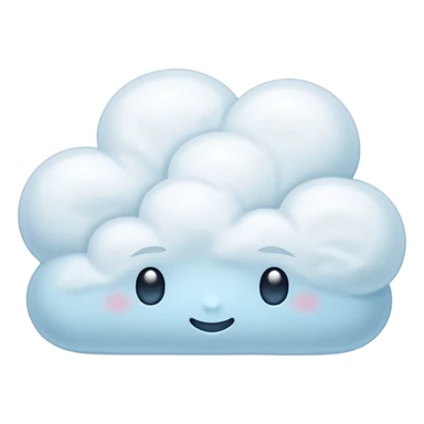 ethereal white pillow emoji glowing softly with a touch of icy blue, simple and dreamy sticker
