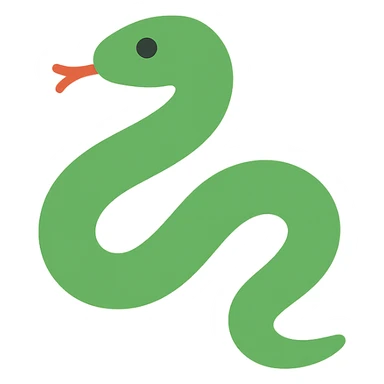 snake, flat color icon, clean and modern sticker