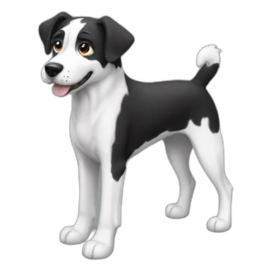 greek rescue dog black and white sticker