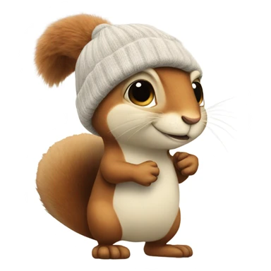 Squrell wearing a beanie and ugh slippers  sticker