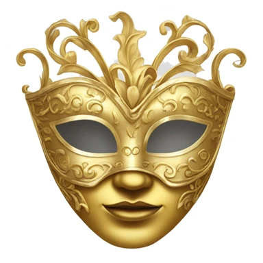 Ornate golden masquerade mask sticker