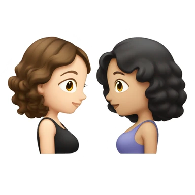 A pregnant white brown haired girl and a pregnant white black haired girl  sticker