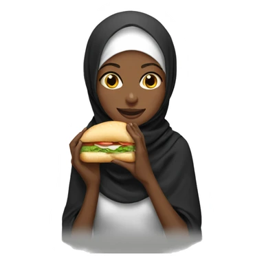Black Hijabi eating sandwich sticker