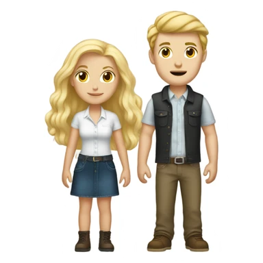 Tall country white boy with blonde girl  sticker