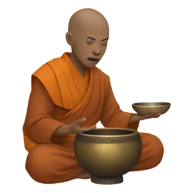 Monk using sound bowl sticker