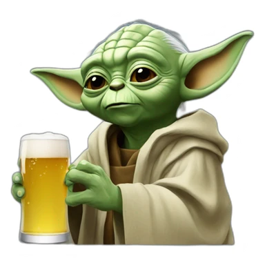 Yoda drinking beer  sticker
