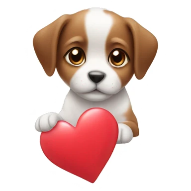 Puppy in a love heart sticker