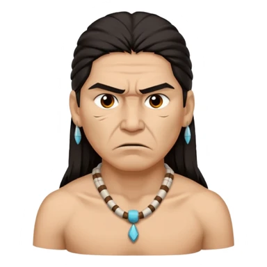 native american showing Annoyance/anger - feeling of irritation or displeasure - include neck and shoulders sticker