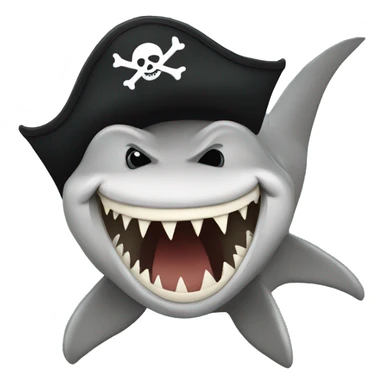 pirate shark sticker