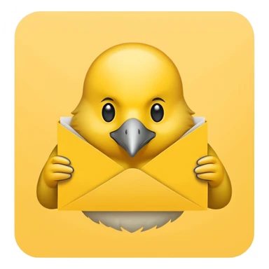 truthahnvogel holding yellow paper sticker