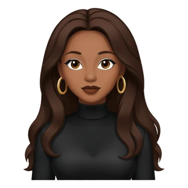 Vesta Williams, R&B Singer with long dark brown hair, black outfit sticker