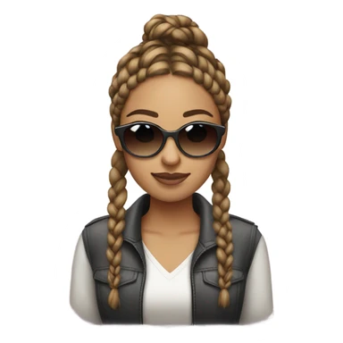Light skinned women with sunglasses braids sticker