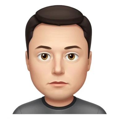 realistic make me elon musk serious face dark hair  sticker