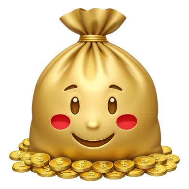 Luxury 3D emoji, overflowing money bag, stacks of cash, premium lighting, rich glossy look, ultra clean, transparent background


 sticker