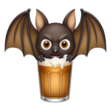 black bat drinkig sprite sticker