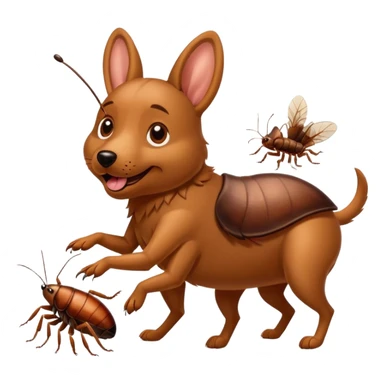 dog dancing with a cockroach sticker