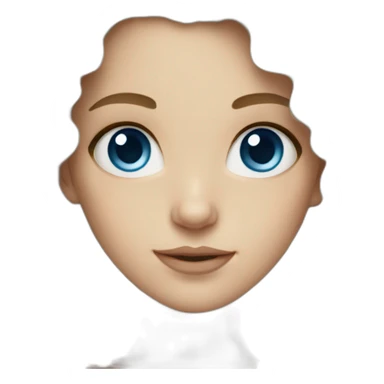 White girl with curly hair and blue eyes sticker