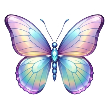 Pastel sparkly iridescent glass crystal butterfly sticker