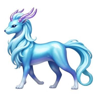 Shiny Exotic Colorful Ethereal Sparkly Suicune-Aurorus-Fakémon-hybrid-creature (full body)  sticker