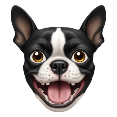 A angry Boston terrier growling sticker